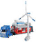 Camion e rimorchio giocattolo per bambini, rimorchio a pianale sterzante 2 in 1 e modello di turbina eolica con pale del ventilatore girevoli, kit generatore di turbina eolica assemblabile, turbi
