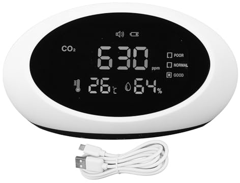CO2 -Detektor hoher Genauigkeit tragbarer Kohlendioxidmessgerät mit Echtzeitüberwachung wiederaufladbarer für Home Office -Klassenzimmer ABS Material HD LCD Display