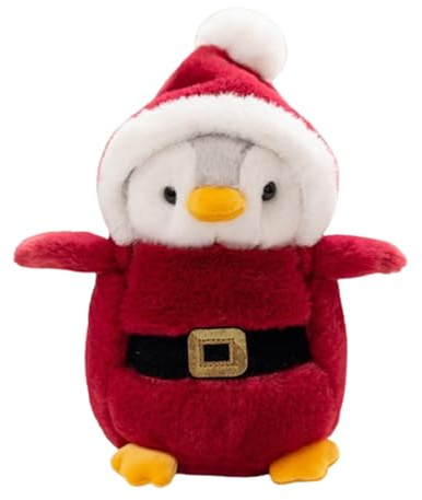 Xiyocadt Pinguin Kuscheltier Klein, 20cm Pinguin Plushie, Weihnachtsdekoration Weihnachtsmann, Schneemann Kaninchen Dinosaurier Einhorn Elch (Weihnachtsmann)