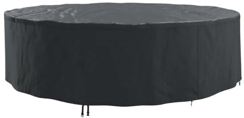 vidaXL Möbelbezug 320 x 320 x 105 cm 210D Oxford Stoff Rund Schwarz
