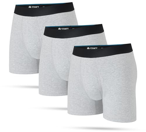 Stance Boxer Brief Underwear 3-Pack for Men, Heather Grey, L | Combed Cotton Blend, Lightweight, Breathable, Easygoing Casual Comfort, More Brief for the Buck