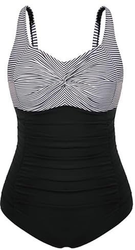 Hanna Nikole Women's Plus Size One Piece Swimsuit Tummy Control Swimwear Swimsuit V-Neck Ruched Monokinis