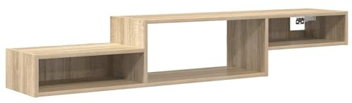 mtlskopl Meuble TV Mural Suspendu Chêne Sonoma, Banc TV Flottant en Bois d'Ingénierie, Console Média pour Salon et Chambre, Design Moderne Gain de Place, 150 x 28 x 26 cm