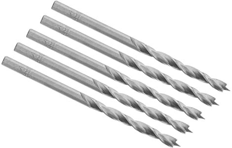 ENT 50040 HSS-G Holzspiralbohrer Ø 4,0 mm in der 5er Packung geschliffener HSS Holzbohrer mit Zentrierspitze und Vorschneider