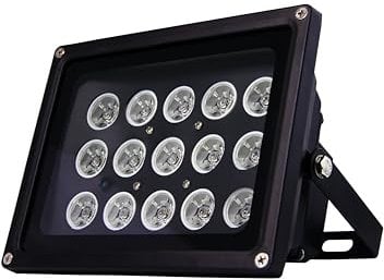 INSTAR IN-907 mit unsichtbaren 940nm Infrarot LEDs - sehr starker Scheinwerfer Spotlight Flutlicht (940nm unsichtbare LEDs, 60 Grad) in schwarz