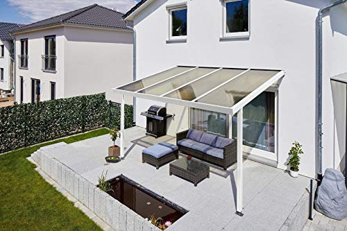 Gutta Terrassendach Premium | Tiefe 5060 mm | Weiß | Verschiedene Größen & Eindeckungen (Acryl Stegplatten 16 mm bronce, 5100 x 5060 mm)