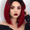 YEESHEDO Damen Weinrot Kurze Bob Gerade Haar Perücken mit Mittelscheitel Hitzebeständige Synthetische Bunte Perücke für Frauen für Tägliche Party Cosplay Kostüme