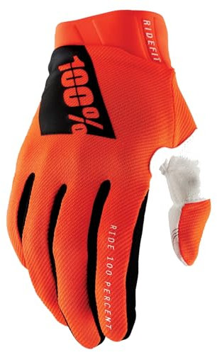 100% Ridefit Fahrrad Handschuhe, orange/weiß, L