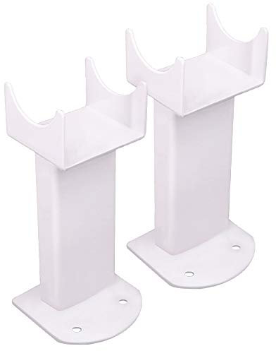 Warmehaus Floor Mounting Brackets for Oval Column Radiator 2PC/Set White