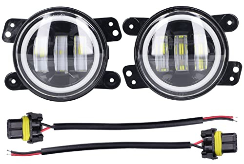 Yuecoom 10‑30V Angel Eyes Light 30W 3000LM LED Fendinebbia anteriore per auto, camion, furgone, rimorchio universale Ricambi per automobili