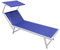 Decorspace Lettino prendisole Jesolo in alluminio e texilene per piscina e giardino con tettuccio (1, blu)