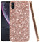 Compatibile con Cover iPhone XS Max Glitter Silicone Antiurto, Custodia iPhone XS Max TPU Sottile Brillantini Protezione Case (oro rosa)