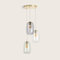 LEDKIA LIGHTING - Lámpara Colgante Cristal Bonhomía | Diseño Vintage | 3 Tulipas de Cristal | Compatible con Bombilla E27 | Uso Interior IP20 | Altura 1100 mm, Multicolor, Cristal