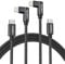 Apple USB C to Lightning Cable 2Pack - 6FT Right Angle 90 Degree iPhone Charging Cable - Long Nylon Braided - Compatible with iPhone 14/13/Pro/12/Max/11/XS/XR/8/Plus