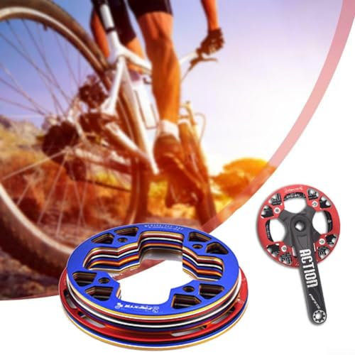 Protector de plato para bicicleta de carretera, BCD104mm, hecho de aleación de aluminio (36-38T rojo)