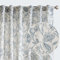 TOPICK Gardinen Leinen Vorhänge Blumen Bedruckt Wohnzimmer Gardine mit verdeckten Schlaufen Curtains Living Room für Schlafzimmer Landhaus Tür 2er-Set Blau auf Beige 140B x 145H(cm)