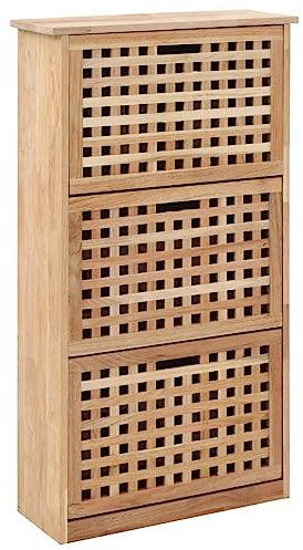 Juroupi Mueble Zapatero de Madera Maciza de Nogal 55x20x104 cm Zapateros Estrechos Y Altos Muebles Auxiliares