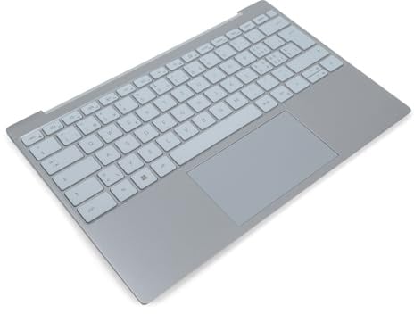 Dell XPS 9315 Sky Palmrest, Touchpad & SWISS Backlit Keyboard - 04N9X3 + 0K22PT (1DDFT) (Renewed)