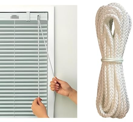 RadiantRover Continuous cord loop 3.5mm Suitable for all major brands, suitable for cord loops of honeycomb blinds, cellular blinds, Roman blinds, pleated blinds, roller blinds White