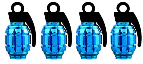 TOMALL Aluminium Alloy Wheels Reifen Ventilkappen Granate Felgen Reifen Stem Caps (4 stücke Sky Blue)