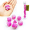 Bescon Mini Gemini Würfel Set 10mm - Einzigartige Two Tone Farben D&D Dice Set of 7, Kleine Polygonal RPG-Rollenspiel Polyedrische Würfel Set in Tube, Pink Blossom