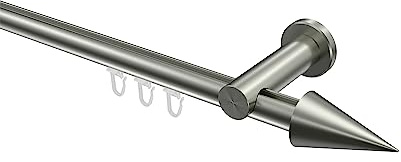 Interdeco Edelstahl Optik Innenlauf Gardinenstangen 20 mm Ø Platon Savio, 240 cm
