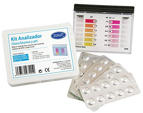 Tamar Test Kit DPD1 Cloro/Bromo y pH, medidor de Cloro/Bromo y pH para piscinas, En Pastillas
