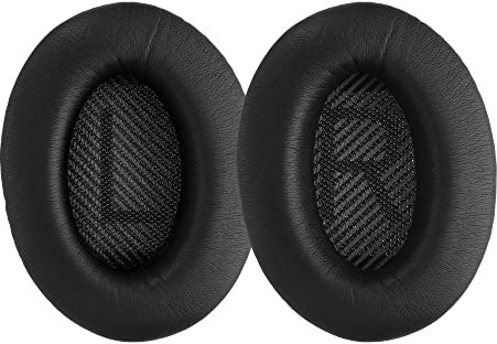 kwmobile 2x Cuscinetto Cuffie Compatibile con Bose Quietcomfort Pad - Cuscinetti Ricambio Cuffie Over Ear Simil Pelle - nero