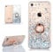 Hancda Phone Case for iPhone SE 2022 / iPhone SE 2020 /iPhone 8/iPhone 7 Case Cover Glitter Sparkle Liquid Sparkly Hard Back Transparent Silicone Clear Soft Bumper Case with Ring Holder Stand,Silver