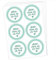 Papierdrachen 24 runde Sticker zu Taufe und Kommunion - Aufkleber zur Dekoration von Gastgeschenken - Schön dass du da bist (grün) Set 12