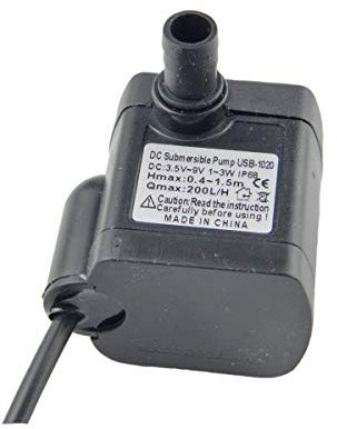 CHANCS USB-1020 Lift 200L/H DC Mini bomba sumergible 3.5-9V con USB Bomba sin escobillas impermeable para acuario