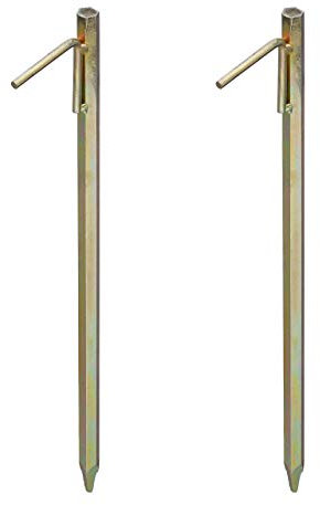 8 x XXL Bodenanker, Erdanker für Harte Böden, 51cm, Zeltzubehör, zum Einschlagen, Stahl galvanisiert, Felsnagel, gelb