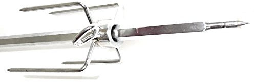 Broche en acier inoxydable pour tournebroche fournie avec une paire de fourchettes viande ferme