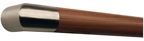 TIBU Ami Nussbaum Holz Handlauf Geländer 30-500 cm Wandhandlauf Wand Treppe ohne Halter, Länge: 2600 mm / 260 cm / 2,6 m und Enden: Edelstahl Ecke