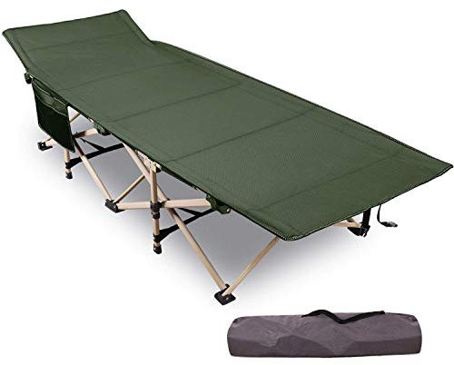 REDCAMP Feldbett Campingbett Kappbar, Max Statische Belastbarkeit 226kg,XXL Faltbar Betten 190 x 71 x 38 cm, Campingliege for für Outdoor Camping Reisen, Grün