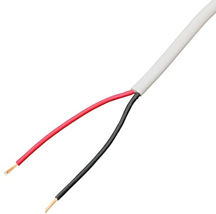 Lumonic 2x 0,34mm² LED cable de control blanco 20m I cable flexible de 2 hilos I cable de control apantallado, prolongación LiYY, cable de alimentació