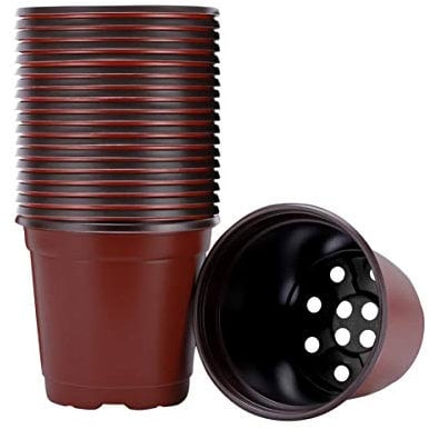 Angoily 40 Stück Kunststoff Pflanztöpfe Anzucht Klein Anzuchttöpfe Plastik Blumentopf 9cm Rund Kunststoff Anzuchttöpfe für Pflanzen Blumentöpfe für Sämlinge (9 x 6 x 8 cm)