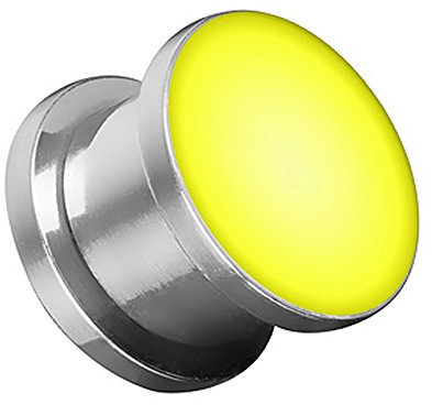 Taffstyle Ohr Plug Flesh Tunnel Piercing Ohrpiercing LED Licht Farbig Leuchtend 10mm Gelb