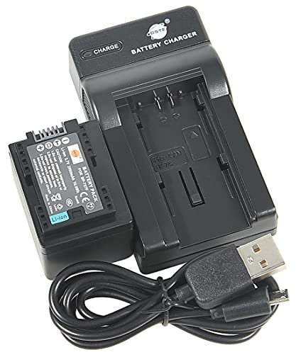 DSTE BP-727 batteria agli ioni di litio e caricabatterie micro USB, compatibile con Canon BP-727F LEGRIA HF M52 M56 M60 R306 R406 R506 VIXIA HF M50 M500 M506 R50 SLR fotocamera Canon BP-718
