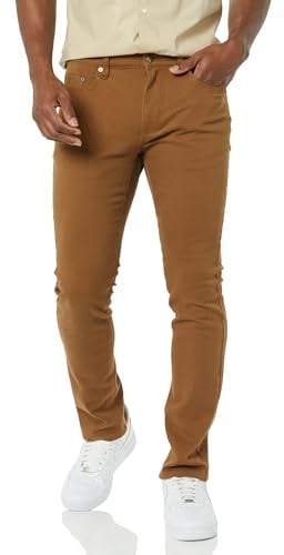 Amazon Essentials Jean Stretch Coupe Skinny - Couleurs abandonnées Homme, Brun Kaki Foncé, 40W / 29L