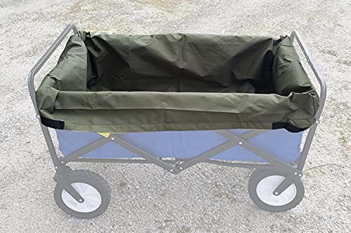 UpBloom - Wagon Liner & Cover Patent Pending - Heavy Duty Water Resistant Repellent Distressed Fabric with Easy Unloading Handles - Fits Most Utility Carts/Collapsible Wheelbarrow Styles (Large)