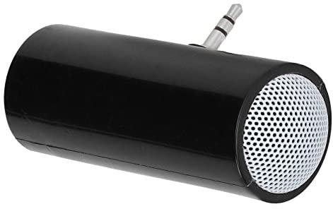 PUSOKEI Mini Haut-parleurs sans Fil Prise Jack 3,5 Mm Haut-Parleur Stéréo Portable Taille Compacte, pour Téléphones Intelligents, Tablettes, Ordinateurs Portables, PC, MP3 et MP4, pour(Le Noir)