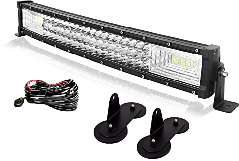 Willpower 56cm 22'' 270W Barre LED Incurvée avec Support Magnétique et Faisceau de Câblage - Étanche Projecteur 12V 24V pour Voiture, Camion, Tracteur, Quad, Bateau