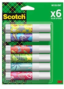 Scotch Bâton de Colle Permanente - 1 Paquet de 6 Bâtons de Colle - 8g par Bâton - Bâton de Colle pour Enfants, Colle forte, Sûre et Non Toxique pour Travaux Manuels, Fournitures Scolaires et de Bureau
