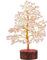 ABHISUBYA Quarzo Rosa - Albero Della Vita Soprammobile - Cristalloterapia Pietre - Pietre Di Chakra - Quarzo Rosa Pietra Naturale - Feng Shui Fortuna - Articoli Wicca