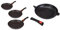 Kamberg 0008019 Manche Amovible, Fonte d'Aluminium, Revêtement type pierre, Tous feux dont induction, Sans PFOA, Poêles 20 / 24 / 28 cm, Lot de 3 & Poêle 32 cm - Manche Amovible - Fonte d'Aluminium