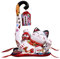 coserori 8,6 Zoll Keramik Maneki Neko GlüCkliche Katze Geld Spardose MüNze Spardose Japanische GlüCk Katze mit Langem Schwanz Feng Shui Haus Dekor, A, Einheitsgröße