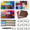 Wachssiegel-Perlen-Set, Vosypoky 2040 Stück Siegelwachsperlen mit 72 Farben, Wachssiegel-Set mit Wachs-Metallic-Stiften, Pinzetten, 10 Kerzen und 10 Umschlägen für Geschenke und Bastelarbeiten