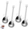 Norhogo Lot de 4 cuillères à café musicales en acier inoxydable pour guitare, 12 cm, petite cuillère pour lait, dessert, milkshake et expresso (argenté)