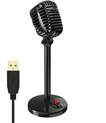 Samnuerly Microphone Wired Studio HD Noise Cancelling Condenser Tabletop USB 3.5mm Mircophone for Computer Professional Retro Mic (Color : Style 2)